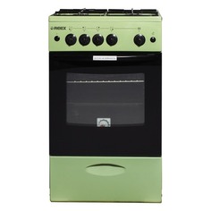 Газовая плита REEX CG-54, газовая духовка, без крышки, зеленый