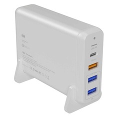 Настольное зарядное устройство Vipe, 3 USB + USB type-C, 3A, белый Noname
