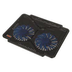 Подставка для ноутбука Buro BU-LCP140-B214, 14", 335х265х22 мм, 1хUSB, вентиляторы 2 х 140 мм, 480г, черный