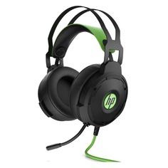 Гарнитура игровая HP Pavilion Gaming 600, для компьютера, мониторные, черный / зеленый [4bx33aa]