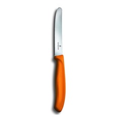 Нож кухонный Victorinox Swiss Classic Swiss Classic, столовый, 110мм, заточка серрейтор, стальной, оранжевый [6.7836.l119]