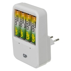 AA Аккумулятор + зарядное устройство GP PowerBank PB420GS130, 4 шт. 1300мAч