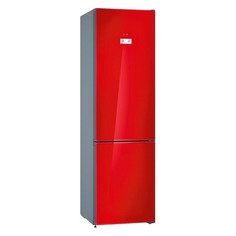 Холодильник BOSCH KGN39LR31R, двухкамерный, красное стекло/серебристый металлик