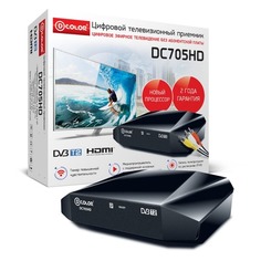 Ресивер DVB-T2 D-COLOR DC705HD, черный