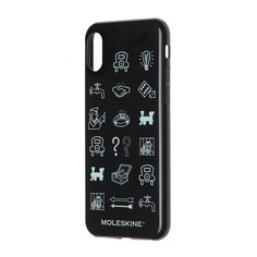 Чехол (клип-кейс) MOLESKINE IPHXXX MONOPOLY Icons, для Apple iPhone X, черный/рисунок [mo2chpxlemob]
