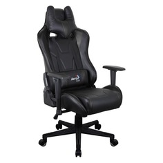 Кресло игровое Aerocool AC220 AIR-B, на колесиках, ПВХ/полиуретан, черный
