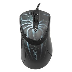 Мышь A4TECH Oscar Editor XL-747H, игровая, лазерная, проводная, USB, рисунок и голубой