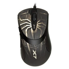 Мышь A4TECH Oscar Editor XL-747H, игровая, лазерная, проводная, USB, коричневый и рисунок
