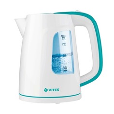 Чайник электрический Vitek VT-7022, 2200Вт, белый и бирюзовый