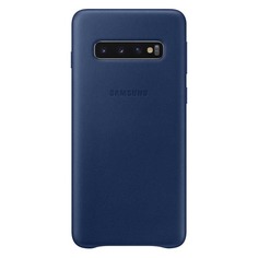 Чехол (клип-кейс) SAMSUNG Leather Cover, для Samsung Galaxy S10, темно-синий [ef-vg973lnegru]