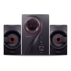 Колонки Bluetooth Ginzzu GM-406, 2.1, черный/ красный [00-00001153]
