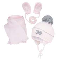 Комплект шапка/варежки/шарф Aliap, цвет: св.розовый