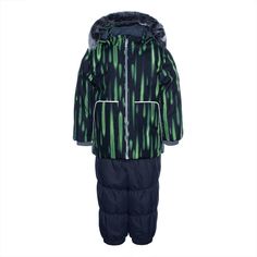 Комплект куртка/полукомбинезон Huppa Russel, цвет: зеленый/т.серый