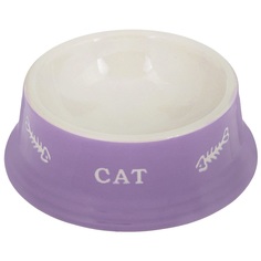 Миска для кошек Nobby принт: Cat, цвет: фиолетовый, 14*4.8см