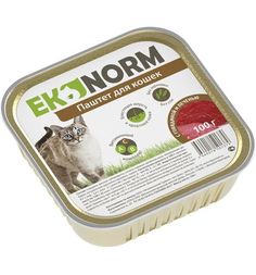 Паштет Ekonorm для взрослых кошек для кошек с говядиной и печенью, 100 г