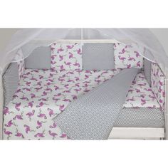 Комплект постельного белья Amarobaby Фламинго, цвет: белый 18 предметов