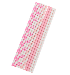 Соломки для напитков Патибум бумажные розовые 10 шт