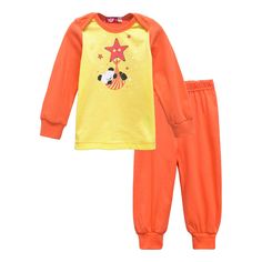 Пижама джемпер/брюки LetS Go, цвет: желтый/оранжевый