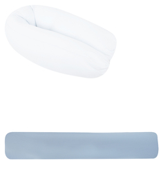 Подушка Smart-textile Валик-мах длина по внешнему краю 180 см, цвет: белый/серый