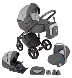 Коляска 3 в 1 Adamex Luciano, цвет: темно-серый