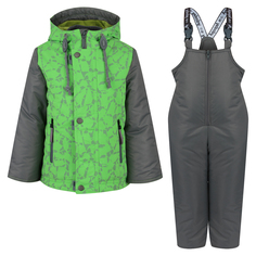 Комплект куртка/полукомбинезон Аврора Калейдоскоп, цвет: серый/зеленый Avrora