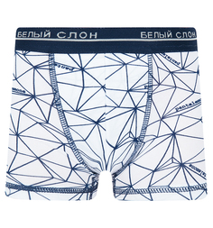 Трусы-боксеры Белый Слон, цвет: белый/синий