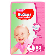 Подгузники Huggies Ultra Comfort для девочек 4 (8-14кг), 80 шт