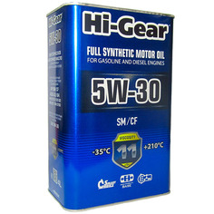 Масло моторное синтетическое 4л 5w-30 sm/cf Hi-gear Hg0034p