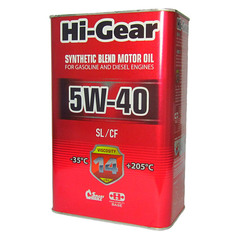 Масло моторное полусинтетическое 4л 5w-40 sl/cf Hi-gear Hg1144p