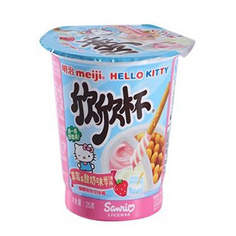 Печенье в виде палочек Hello Kitty с клубнично йогуртовым джемом 25 г