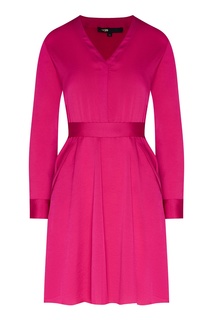 Розовое платье с V-вырезом Maje