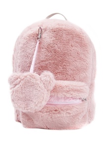 Розовый меховой рюкзак с декором Il Gufo