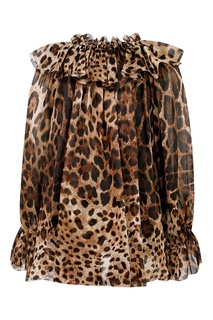 Блуза с леопардовым принтом Dolce&Gabbana Children