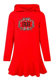 Красное мини-платье в спортивном стиле Ermanno Scervino Children