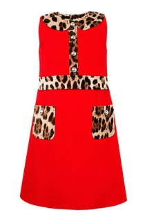 Красное платье с декором Dolce&Gabbana Children