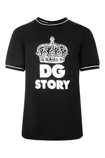 Черная футболка с логотипом Dolce&Gabbana Children