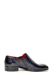 Черные глянцевые туфли из кожи аллигатора Artioli