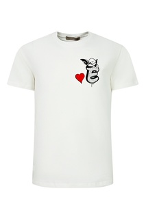 Белая футболка с рисунком на груди Ermanno Scervino Children