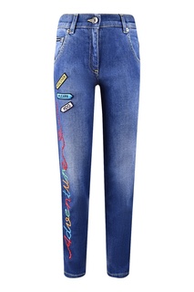 Детские голубые джинсы с вышивкой Dolce&Gabbana Children