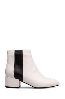 Белые ботильоны с черной вставкой Portal