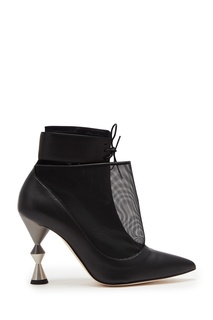 Черные комбинированные ботильоны Lacus Manolo Blahnik