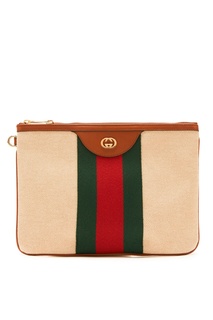 Текстильный клатч с отделкой Gucci