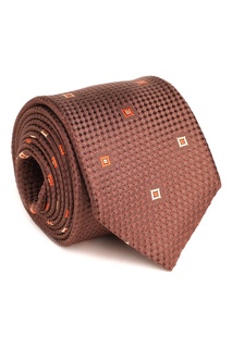 Коричневый галстук с отделкой и узорами Silvio Fiorello