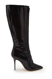 Черные сапоги с отделкой под рептилию Ifimahi Manolo Blahnik