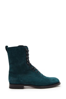 Сине-зеленые замшевые ботинки Camridgia Manolo Blahnik