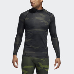 Лонгслив для фитнеса Alphaskin Camouflage adidas Performance