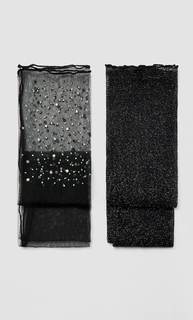 Набор из 2 пар носков с металлизированной нитью и стразами Stradivarius