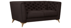 Диван тканевый прямой Честер 180 см Fulton тёмно-коричневый (Искусственная замша) Home Me