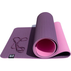 Коврик Original Fit Tools для йоги 6 мм двуслойный TPE бордово розовый