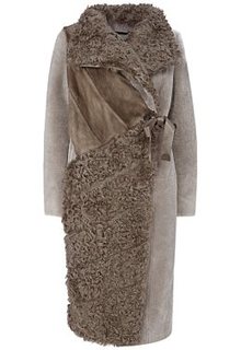 Шуба из овчины с отделкой мехом норки и овчиной калган Virtuale Fur Collection